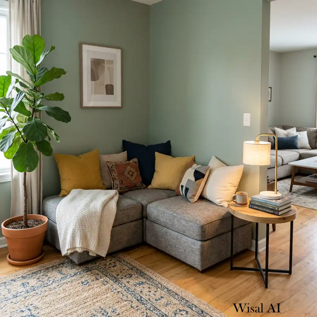 Modular corner seating transforms awkward areas into cozy useful spots