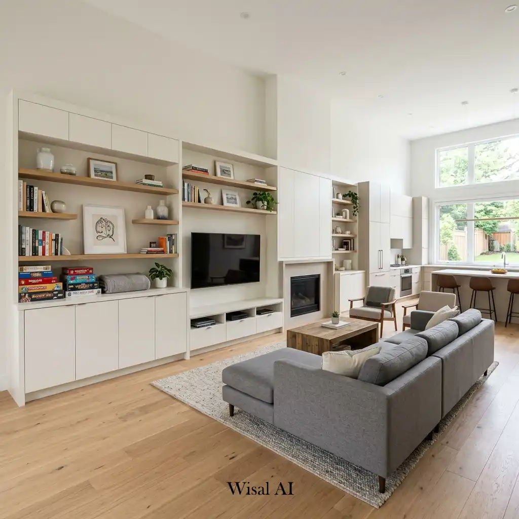 Quiet luxury living room with refined materials and understated elegance