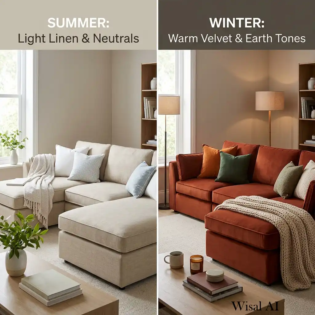 Washable sofa covers refresh modular seating with easy seasonal updates