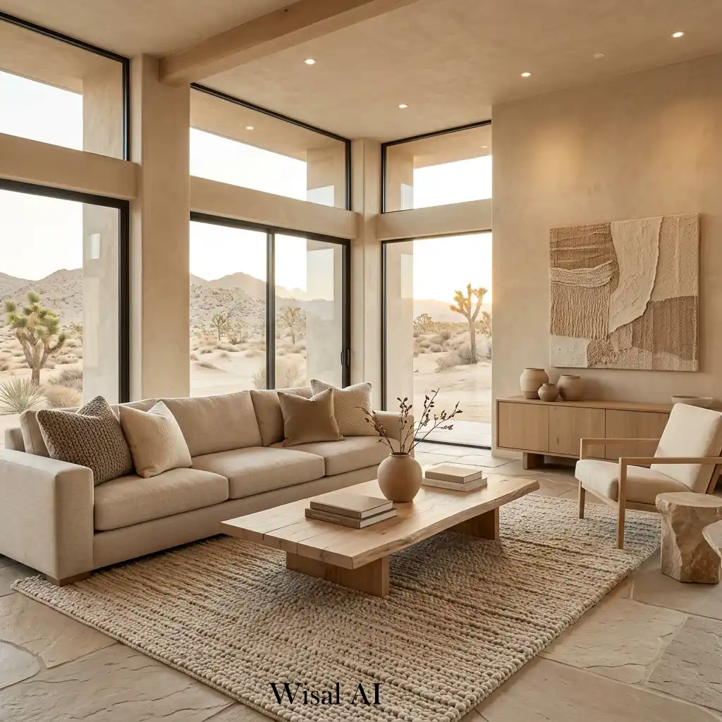 Monochromatic desert palette with layered natural textures