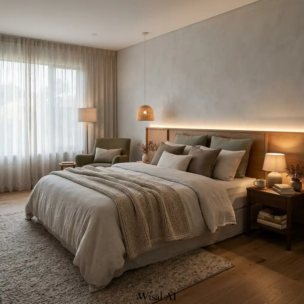 25. Ultimate Soft Shadow Bedroom Retreat with Layered Atmosphere