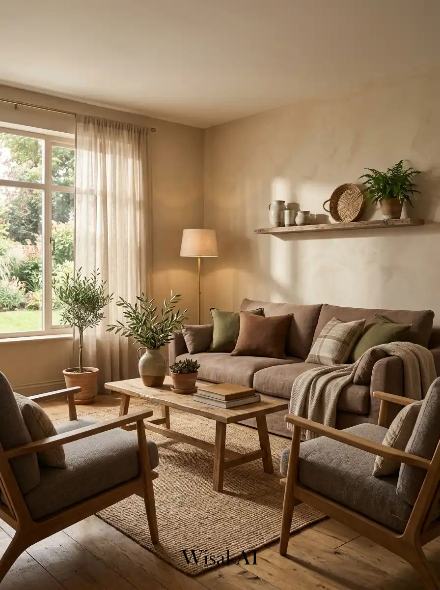 3. Earth Tone Living Room Idea