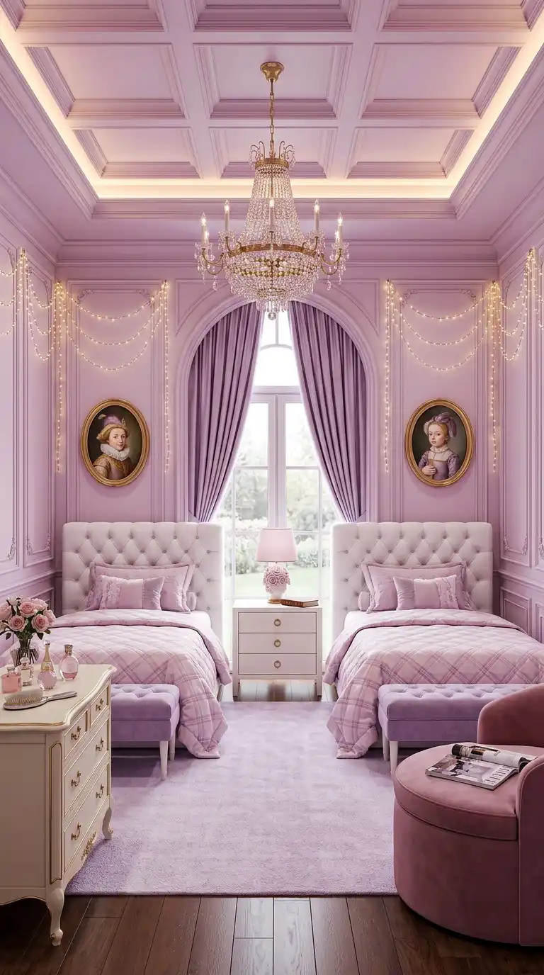 3. Fairy Tale Lavender and Gold: Royal Luxury Children's Bedroom Concept