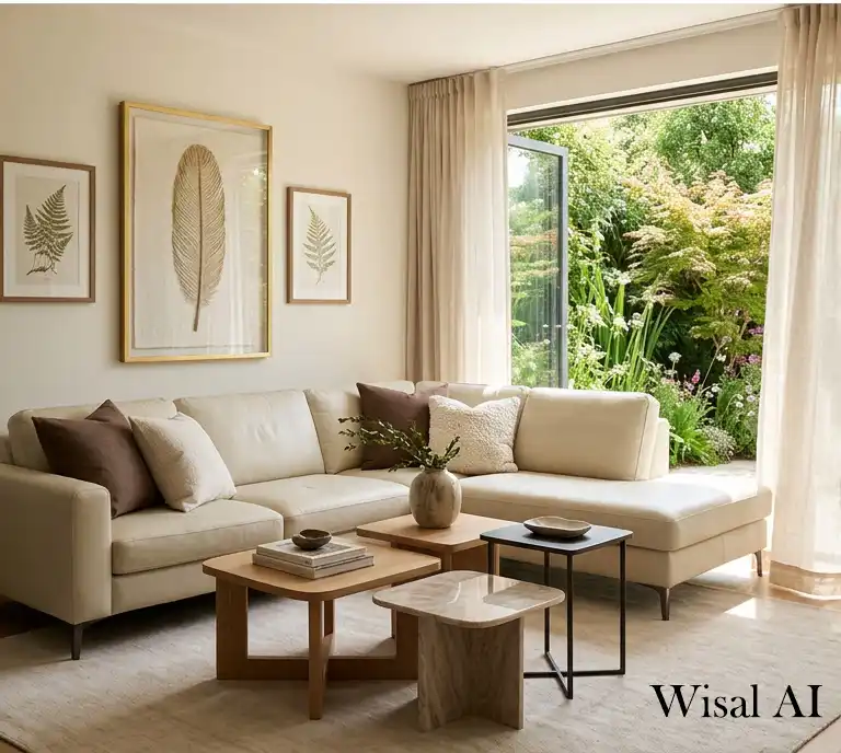 13. Indoor-Outdoor Flow: Bringing Nature Into Your Cream Living Room