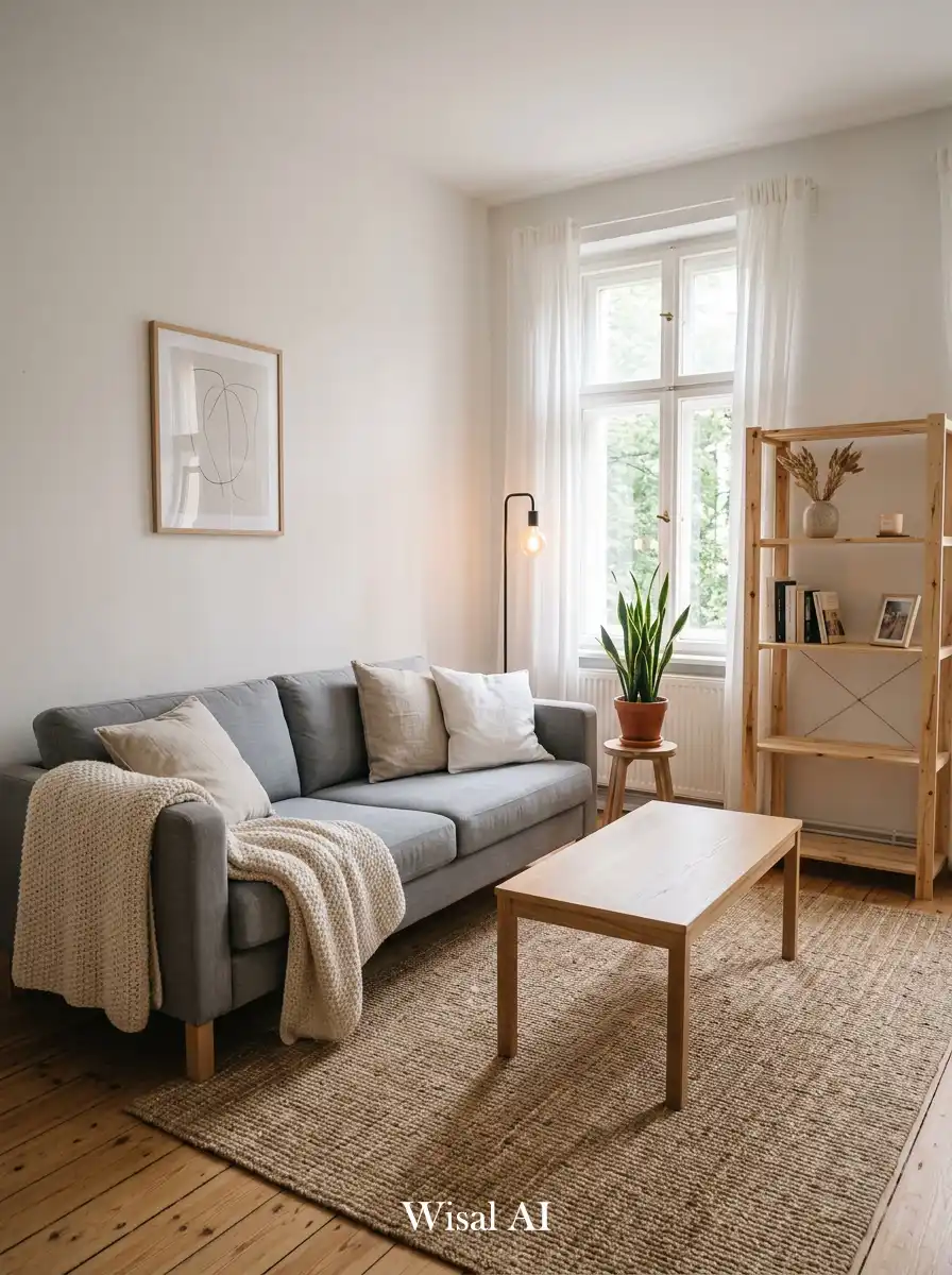 13. Scandinavian-Inspired Budget Minimal Living Room