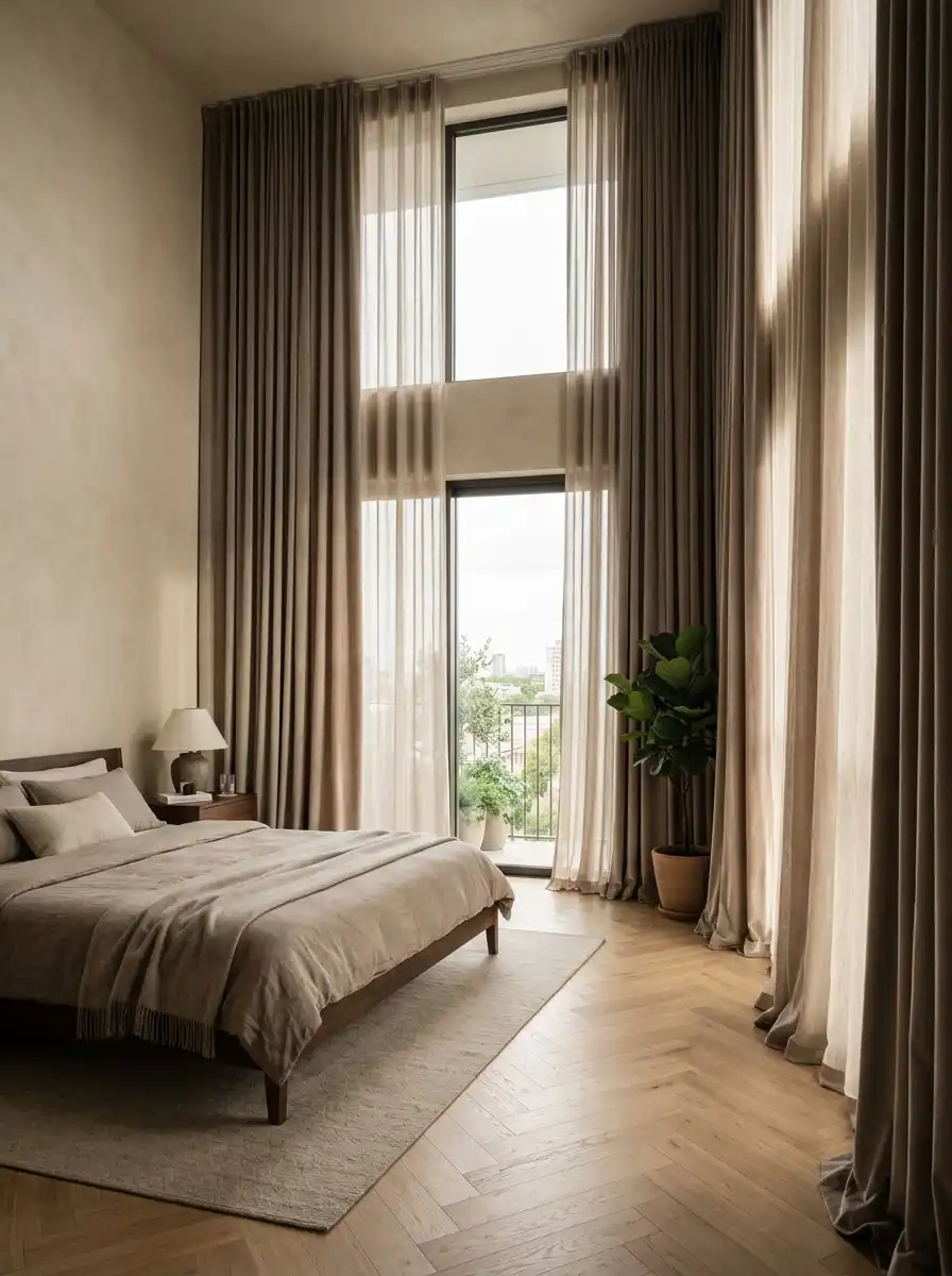 3. The Curtain Height Secret (Architectural Illusion Hack)