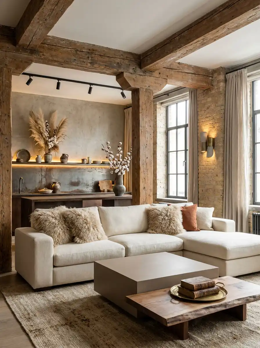 3. The Industrial Loft with a Soft Heart: Stunning Living Room Idea