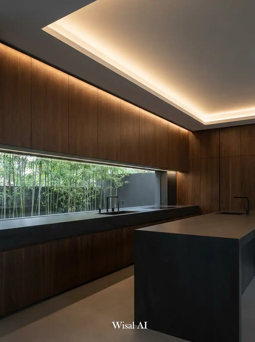 3. The Seamless Shadow Minimalist Japandi Kitchen