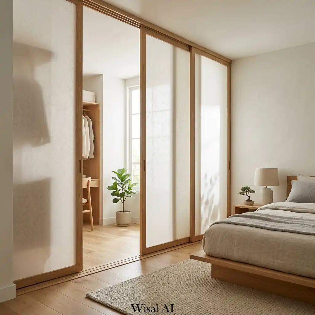 Shoji sliding panels soft natural light