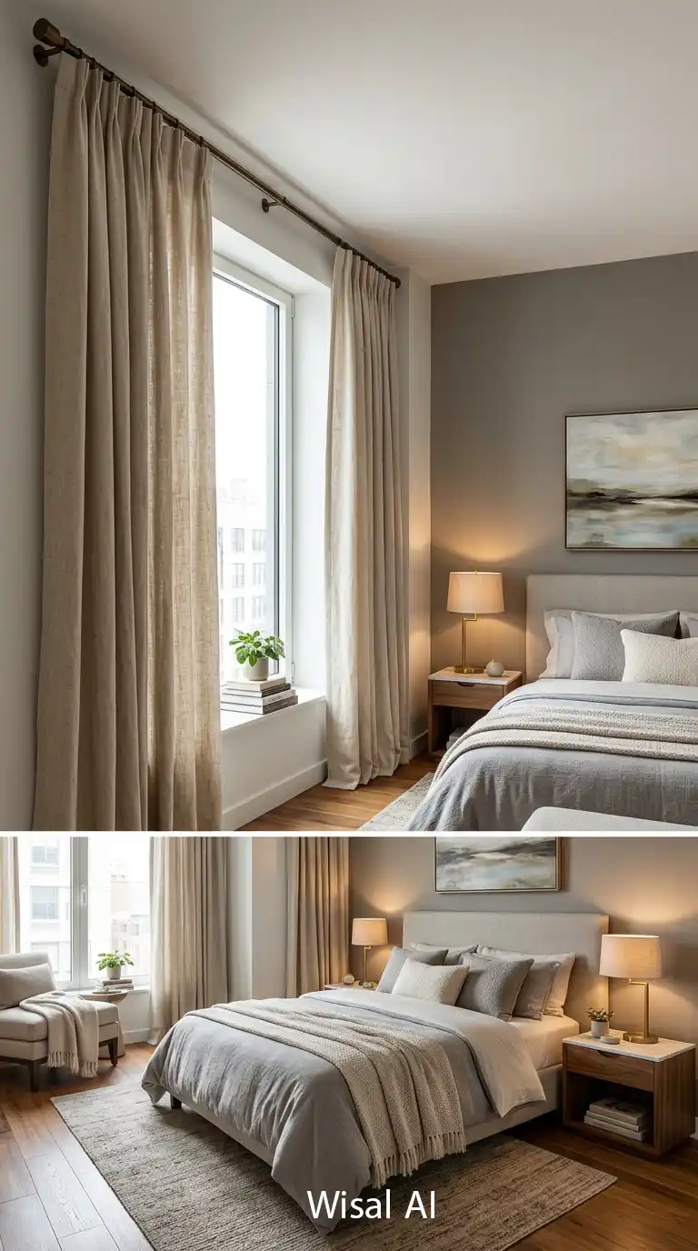 4. Add Full-Length Curtains from Ceiling to Floor