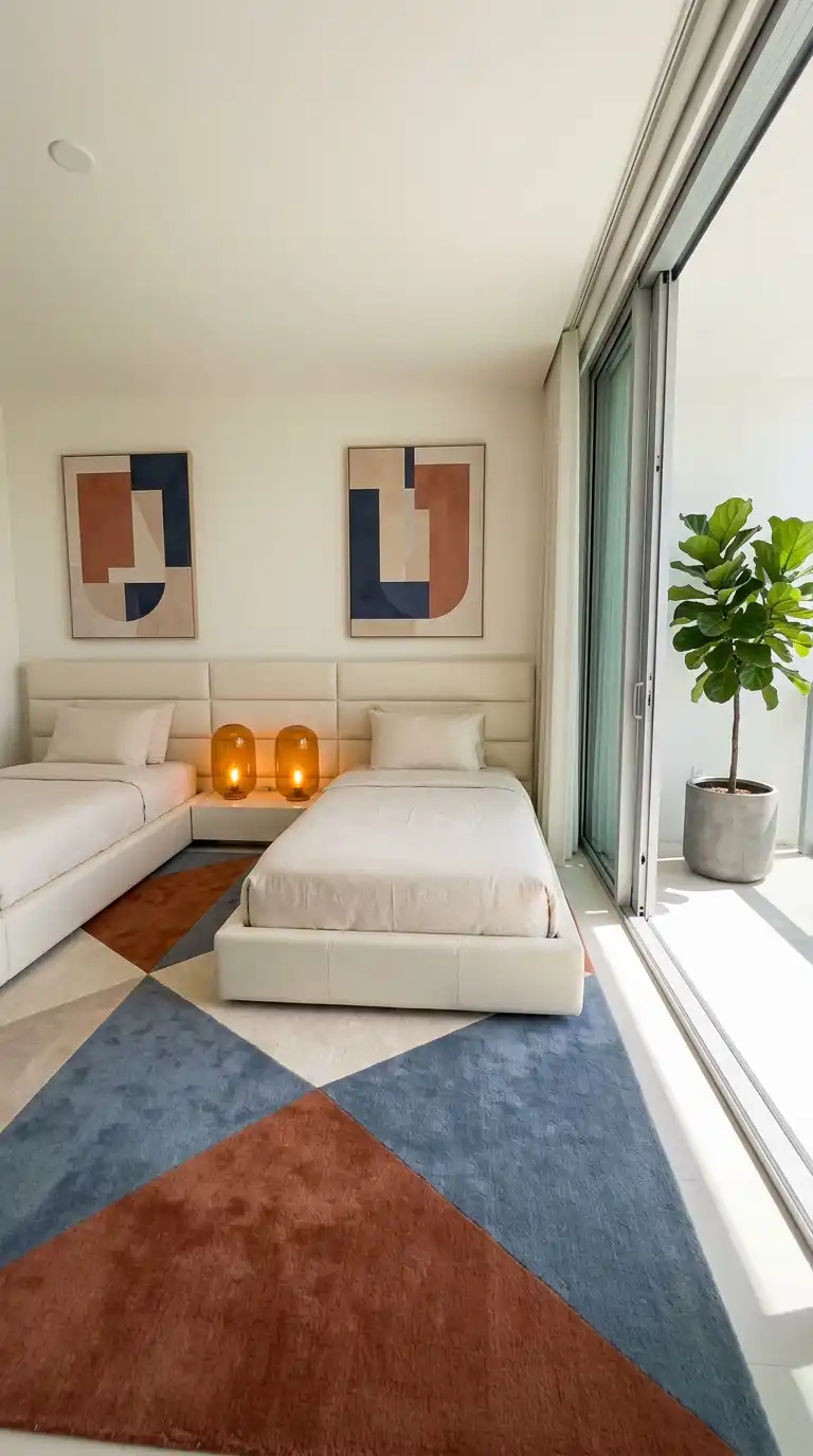 4. Geometric Modernism: Luxury Children Bedroom Ideas