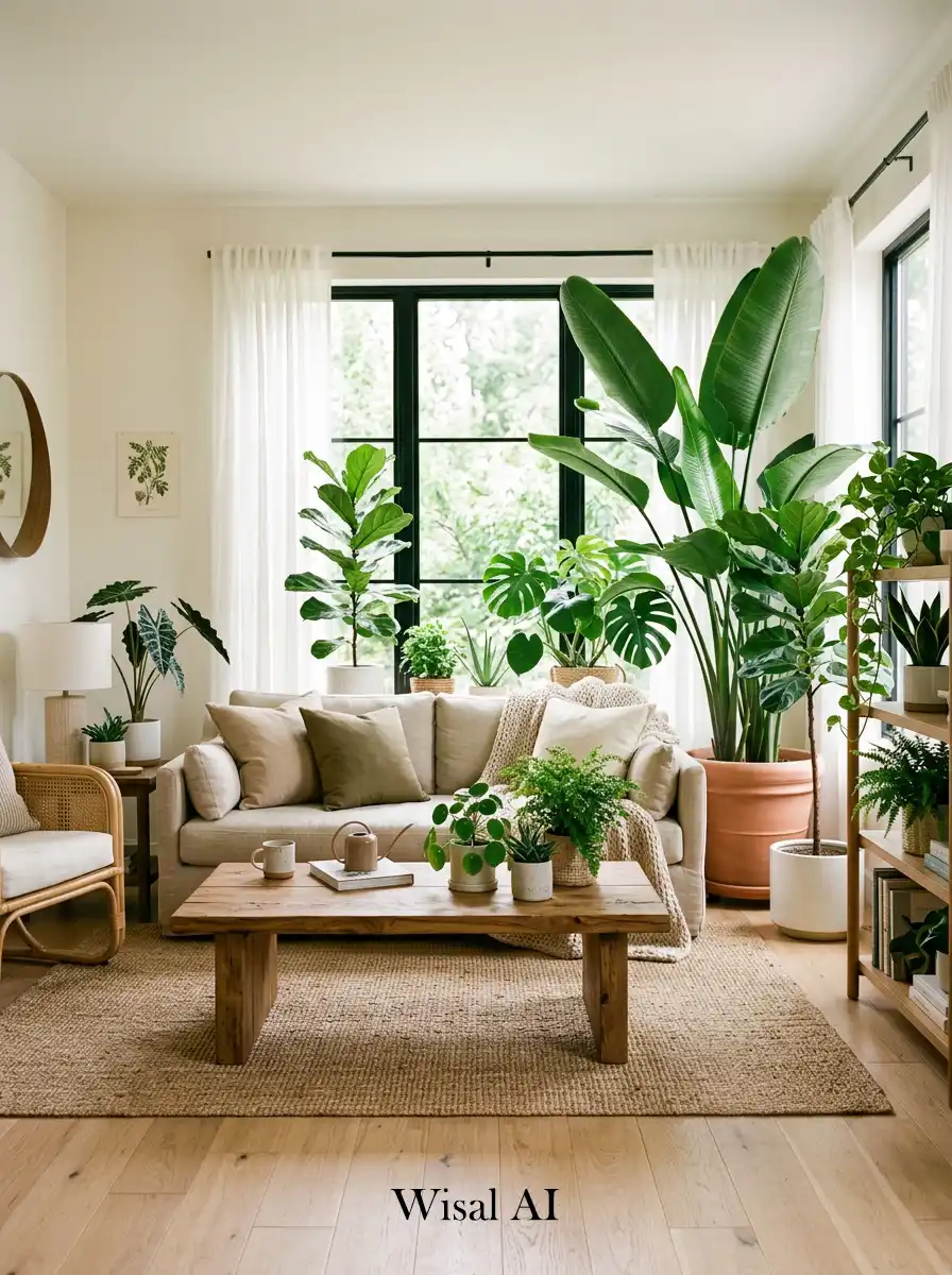 4. Indoor Greenery Living Room Idea