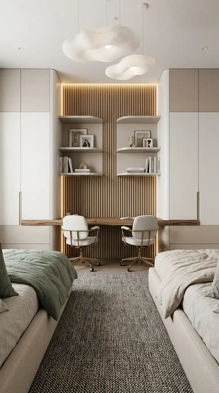 14. Modern Organic Study and Sleep: A Smart Luxury Children's Room Design