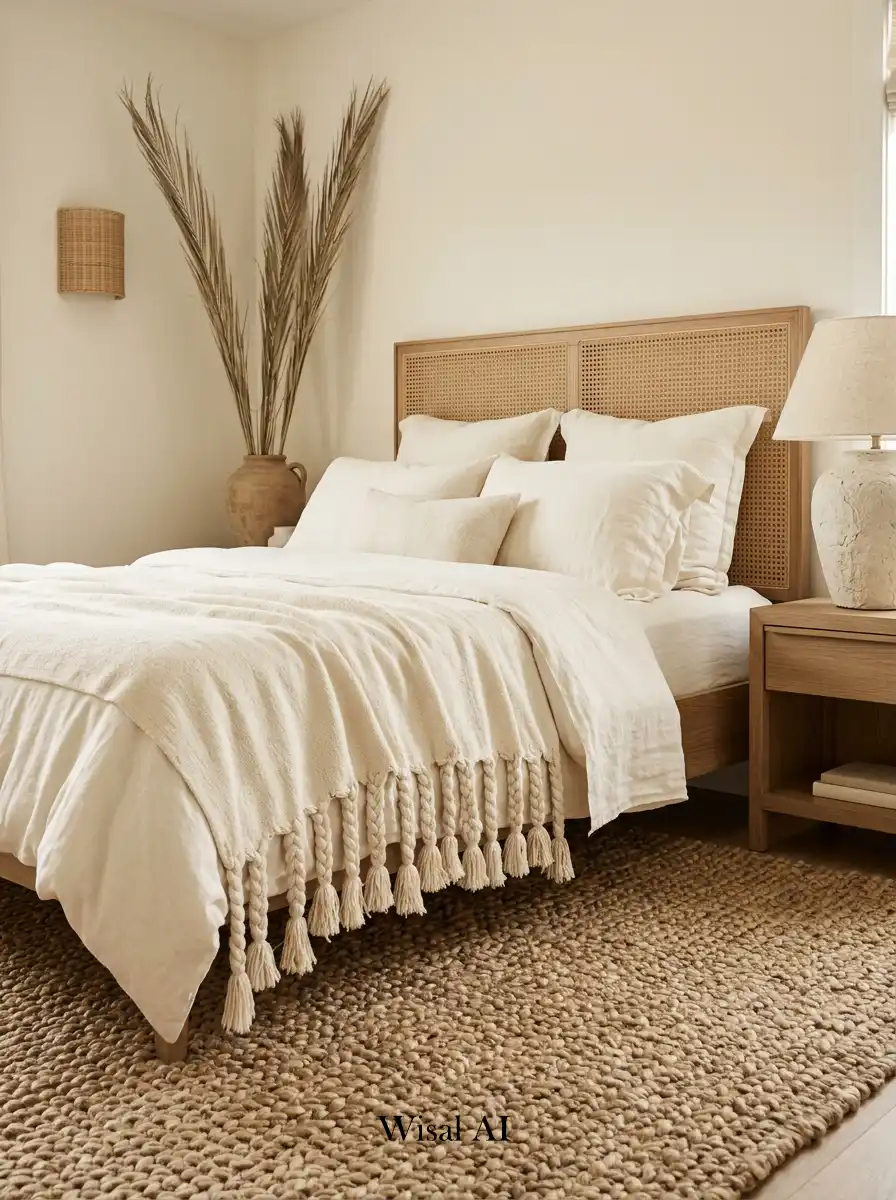 14. Sandy Monochromes: An Organic Coastal Cottage Bedroom