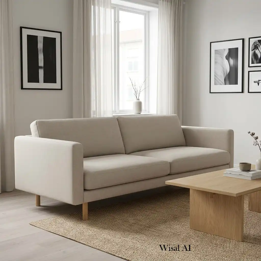Elegant sofa complementing a cohesive contemporary living room interior design style.
