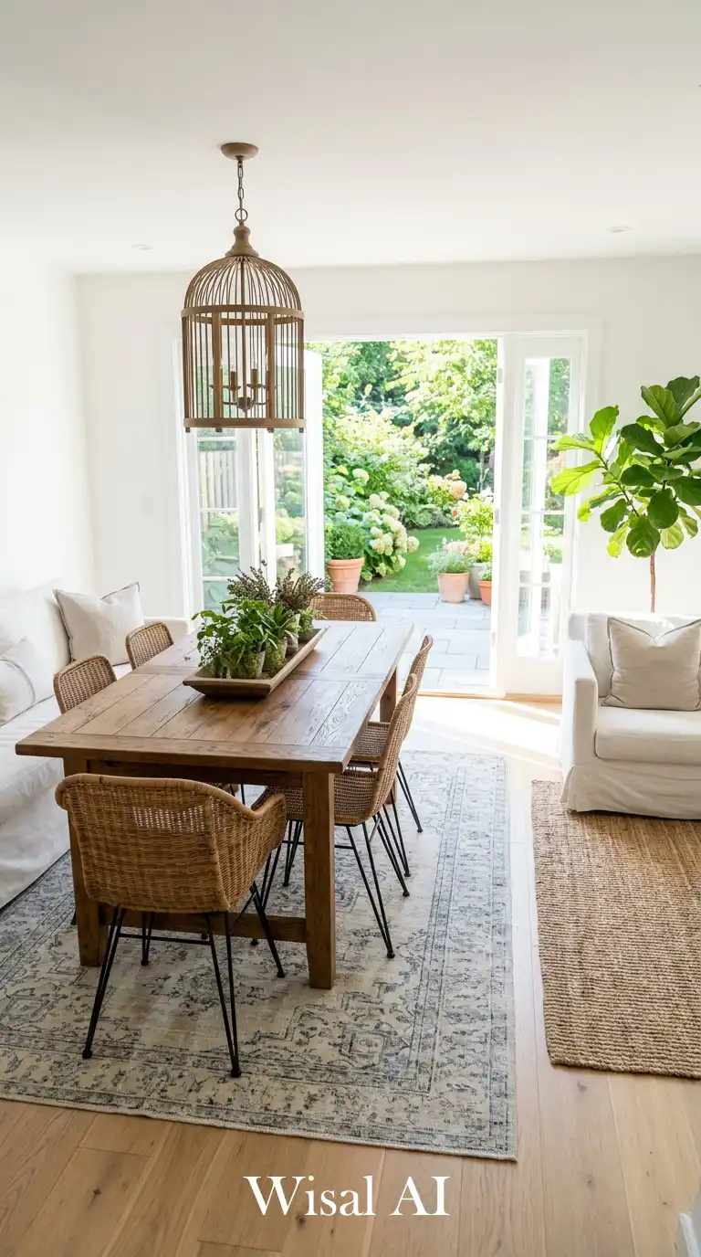Indoor-Outdoor Flow: Small Living Room With Dining Table