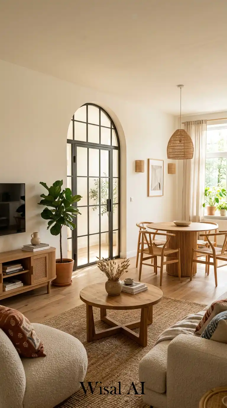 5. Architectural Ease: Small Living Room with Dining Table