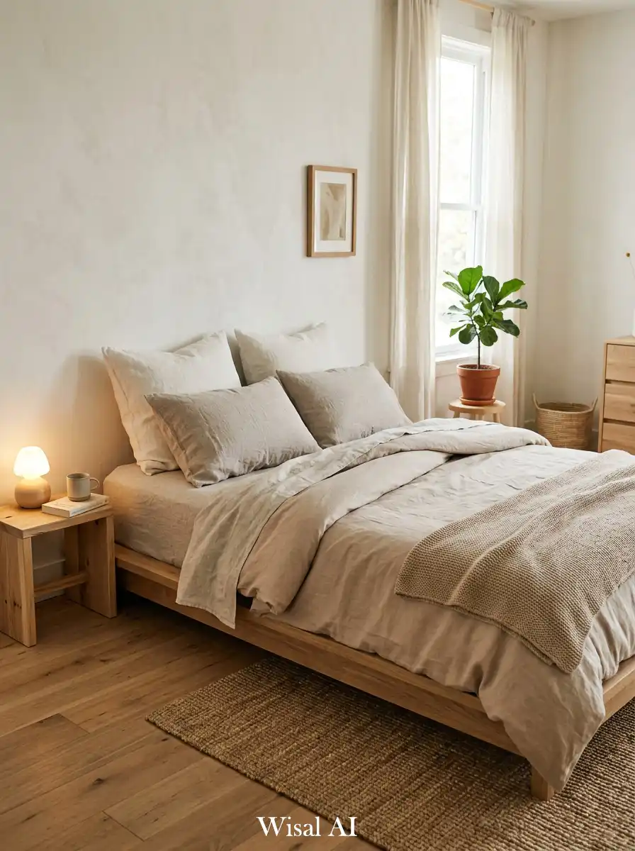 5. Linen-Layered Minimal Bedroom
