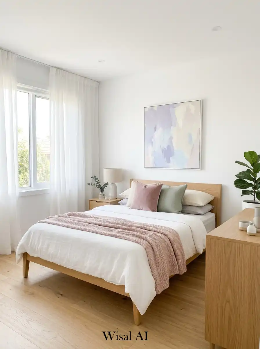 5. Scandinavian Bedroom with Soft Pastel Accents