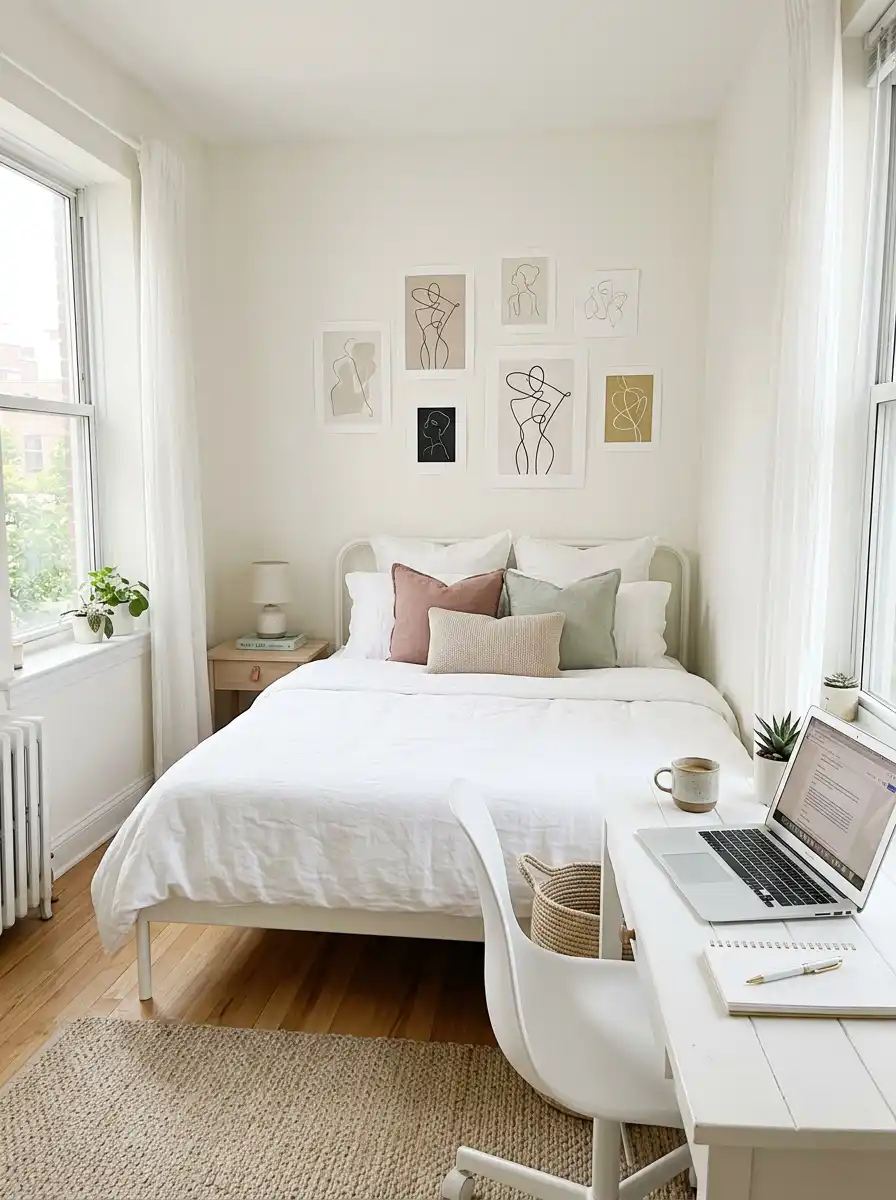The Light and Airy Palette: A Fresh Small Bedroom Idea