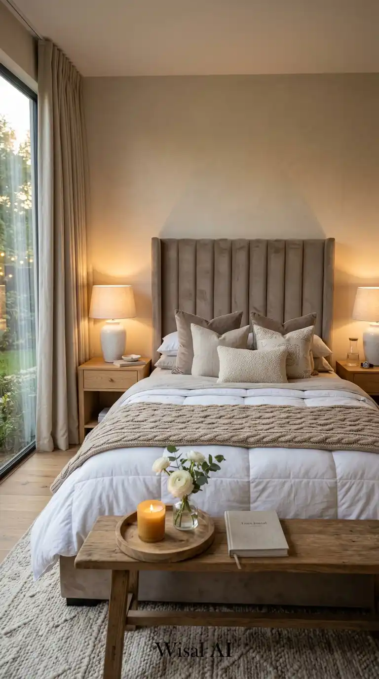 5. The Tactile Luxe Chamber Beige Bedroom Idea