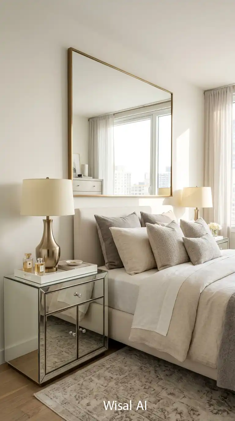 5. Use Mirrored Furniture or Reflective Accents