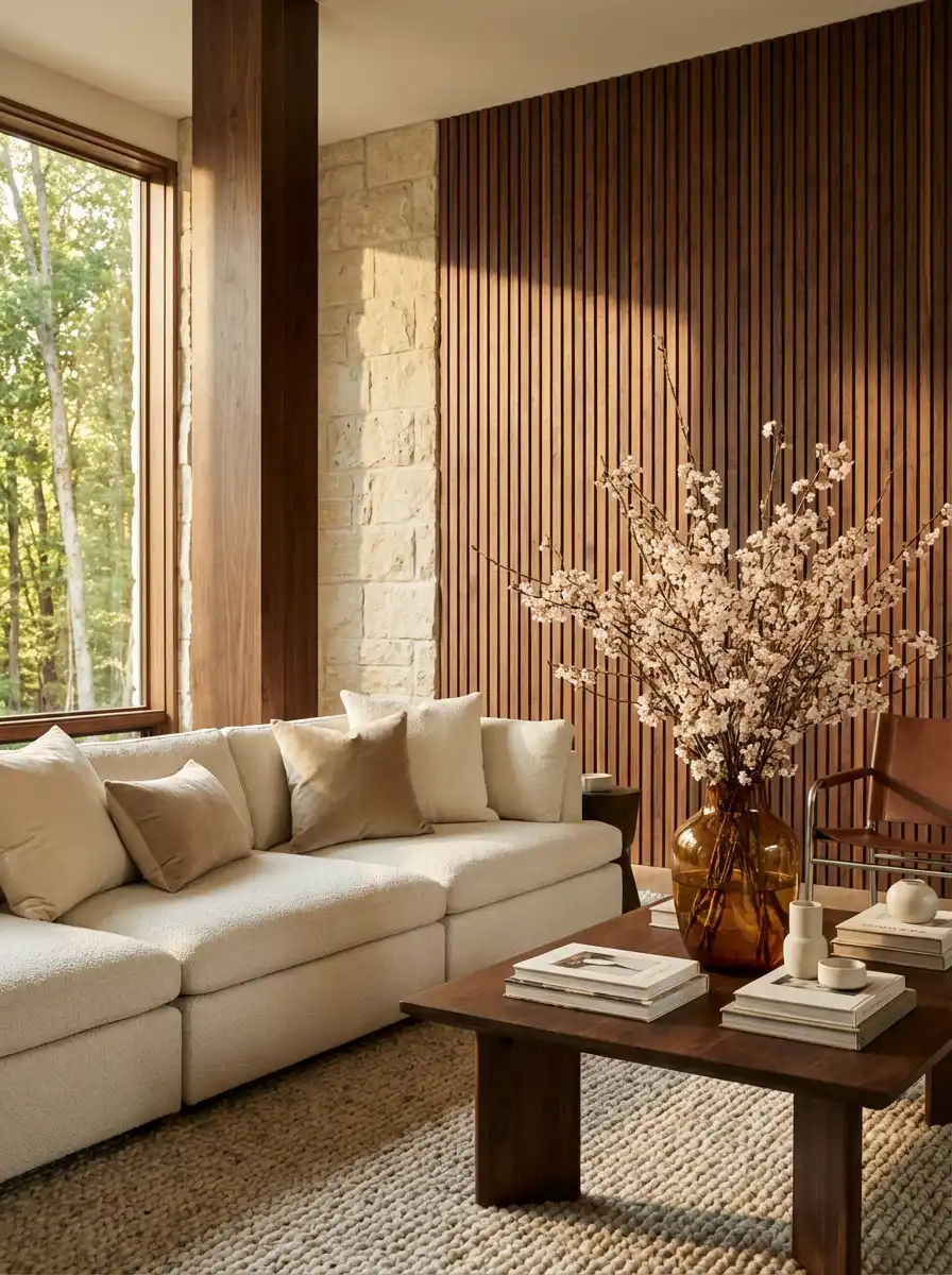 16. Moody Urban Texture: Stunning Living Room Idea