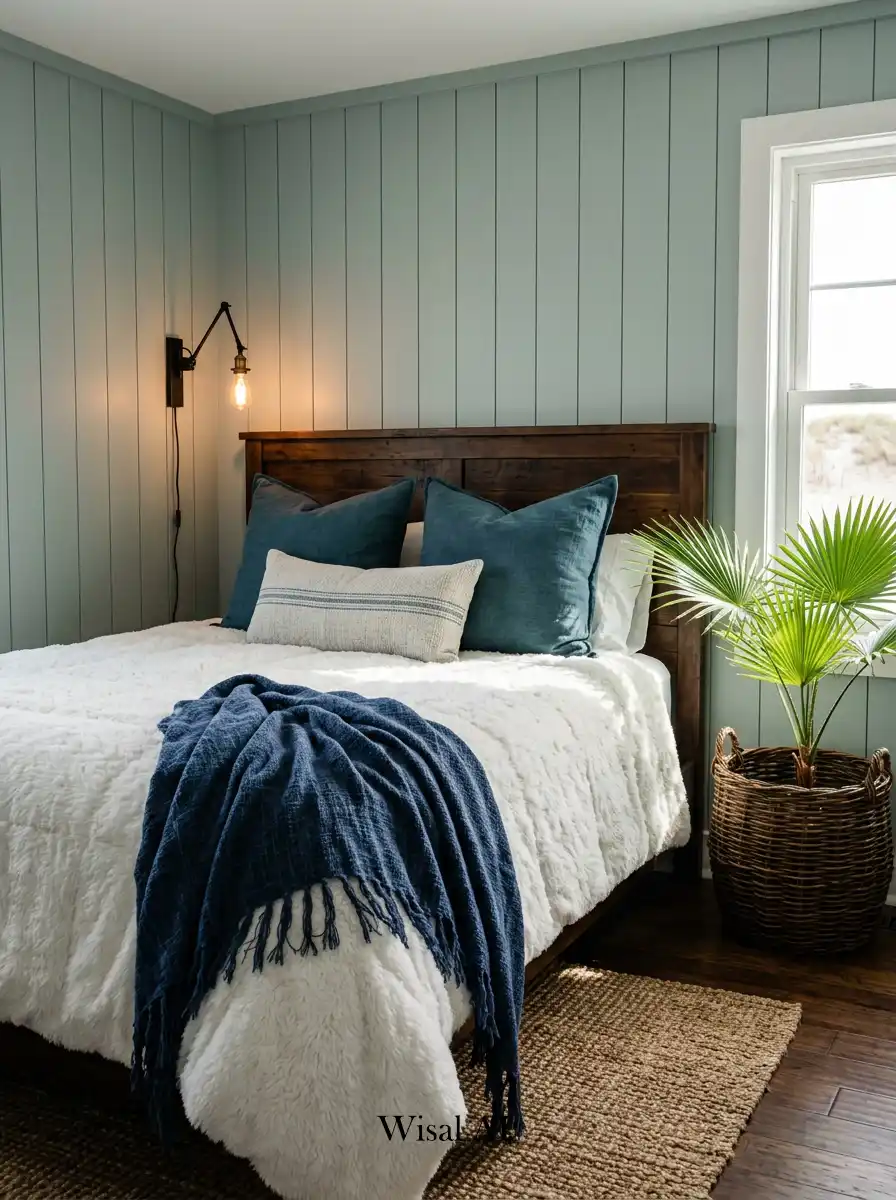 16. Nautical Shiplap: A True Coastal Cottage Bedroom Accent