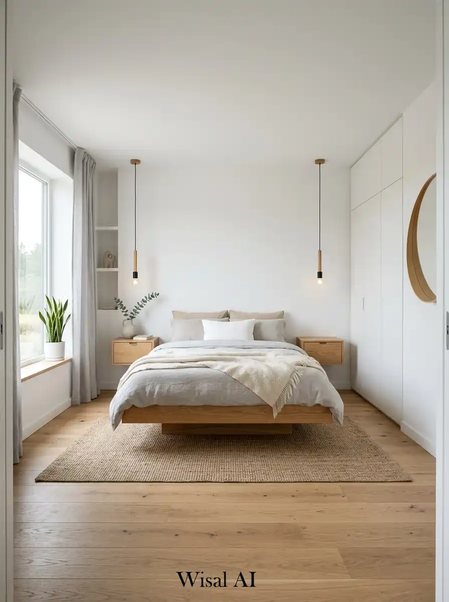 6. Scandinavian Bedroom with Floating Furniture