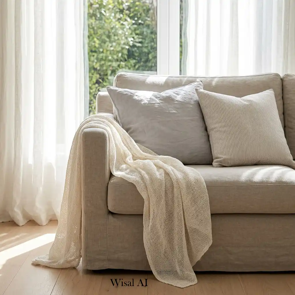 Lightweight layered textiles creating soft spring comfort.