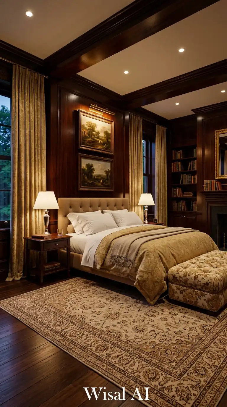 6. The Traditional Mahogany Library Nook