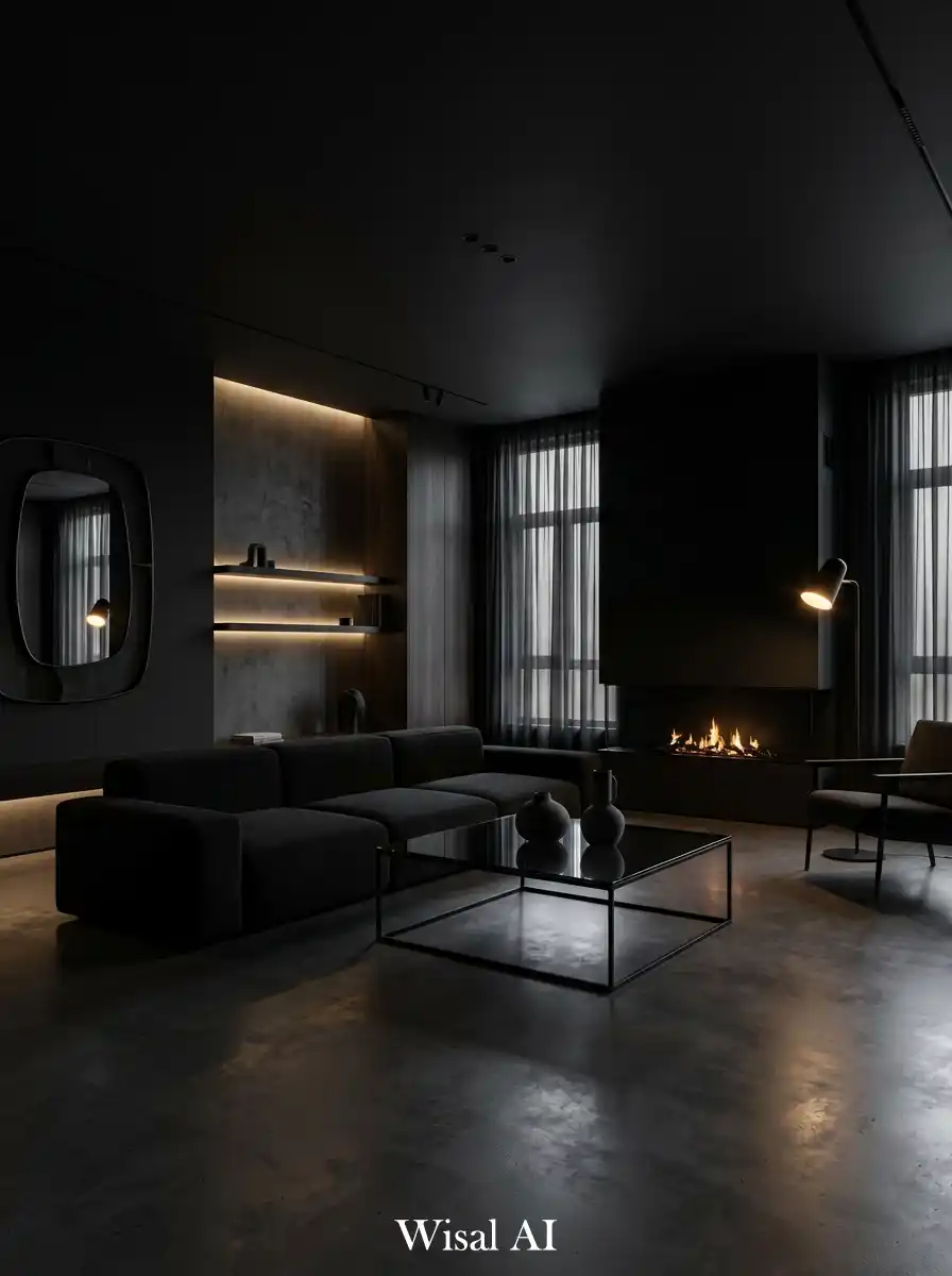 6. Ultra Dark Modern Moody Interior