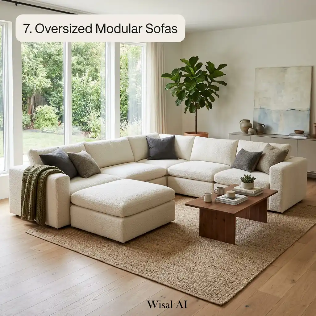 Oversized modular living room sofa designed for comfort