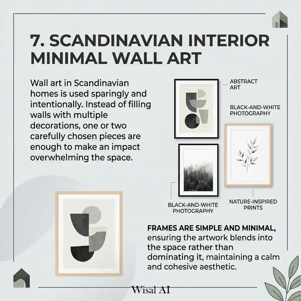 Minimal room with simple wall art and neutral Scandinavian aesthetic