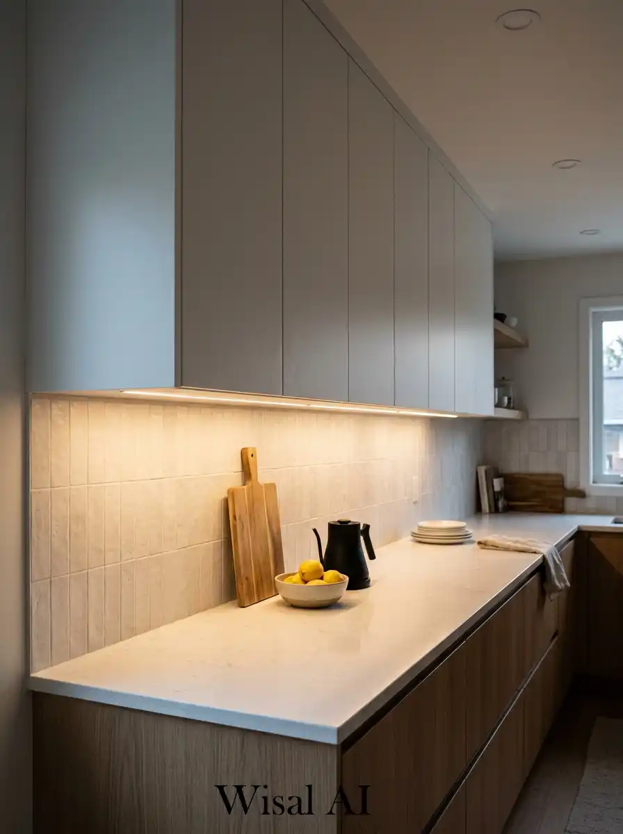 7. Soft under cabinet lighting in modern kitchen