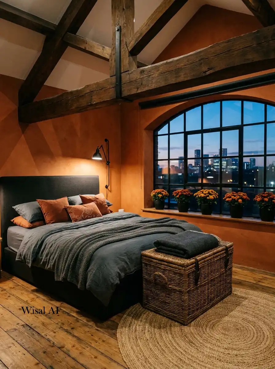 7. The Urban Loft  Terracotta Bedroom Idea