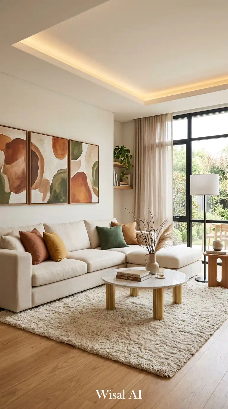 7. Minimalist Drama: A Modern Sofa Idea with Bold Accents