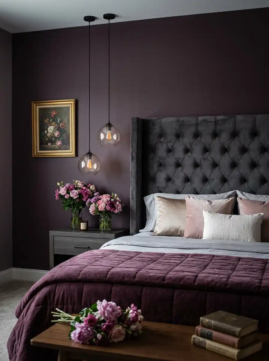 18. Deep Plum Sanctuary: Modern Bedroom Ideas