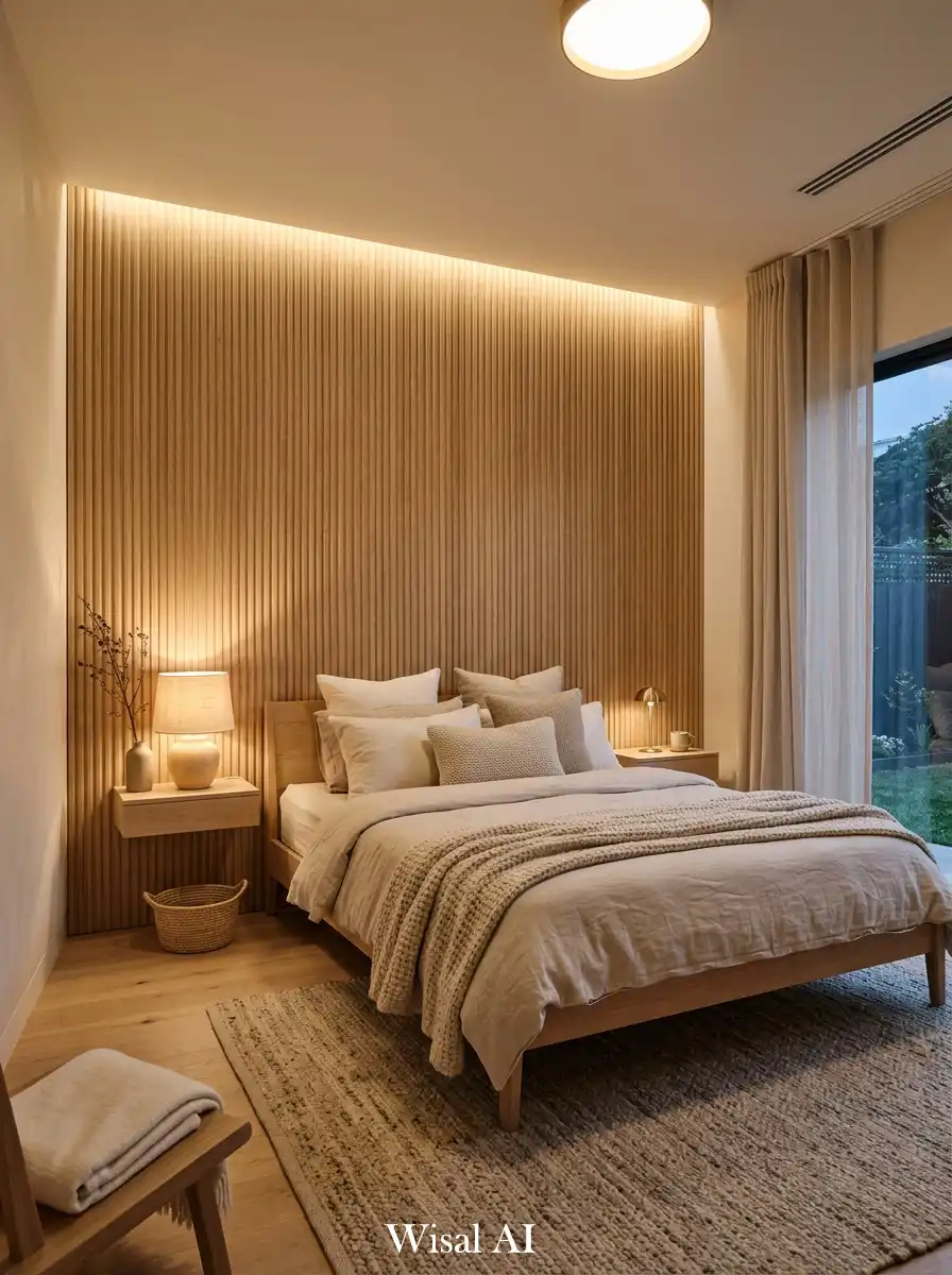 8. Minimal Bedroom with Textured Wall