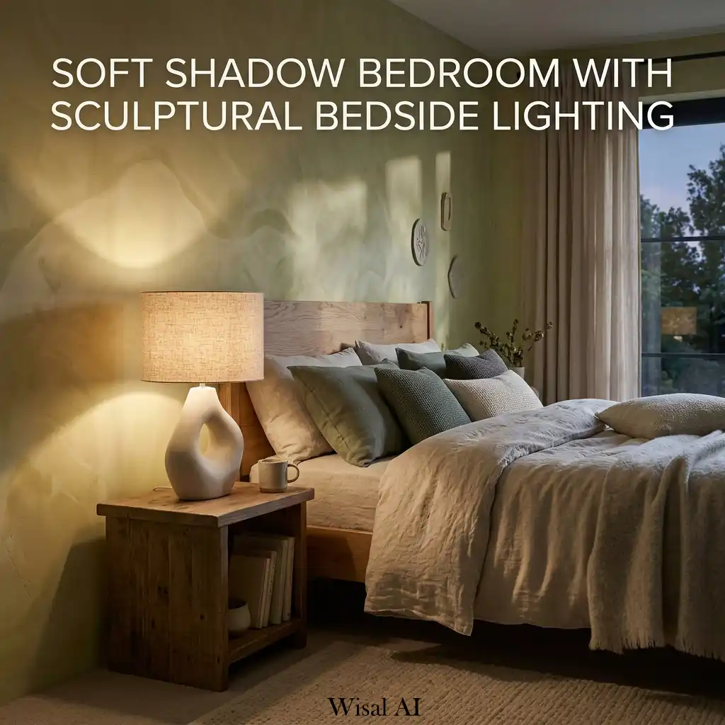 8. Soft Shadow Bedroom with Sculptural Bedside Lighting