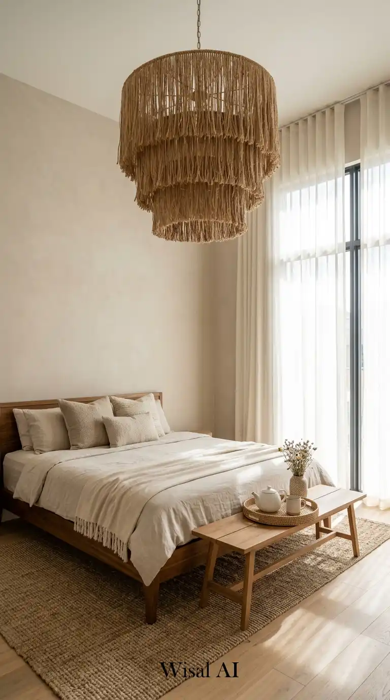 8. The Woven Light Atelier Beige Bedroom Idea