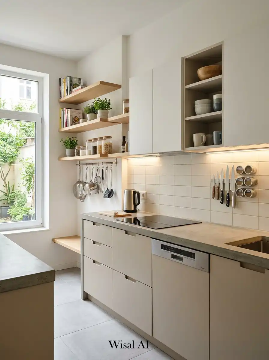 8. Wall-Mounted Storage Kitchen Idea