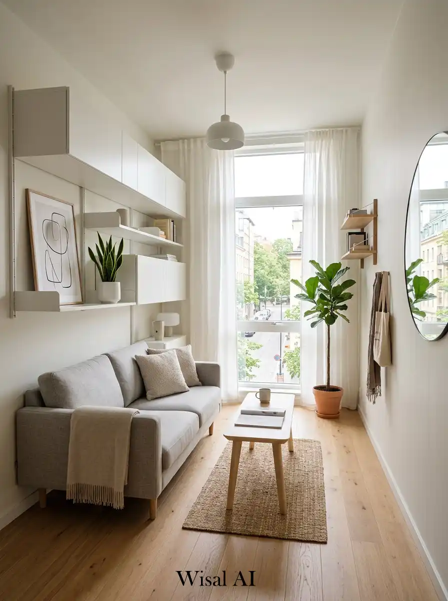 9. Compact Layout Scandinavian Living Room