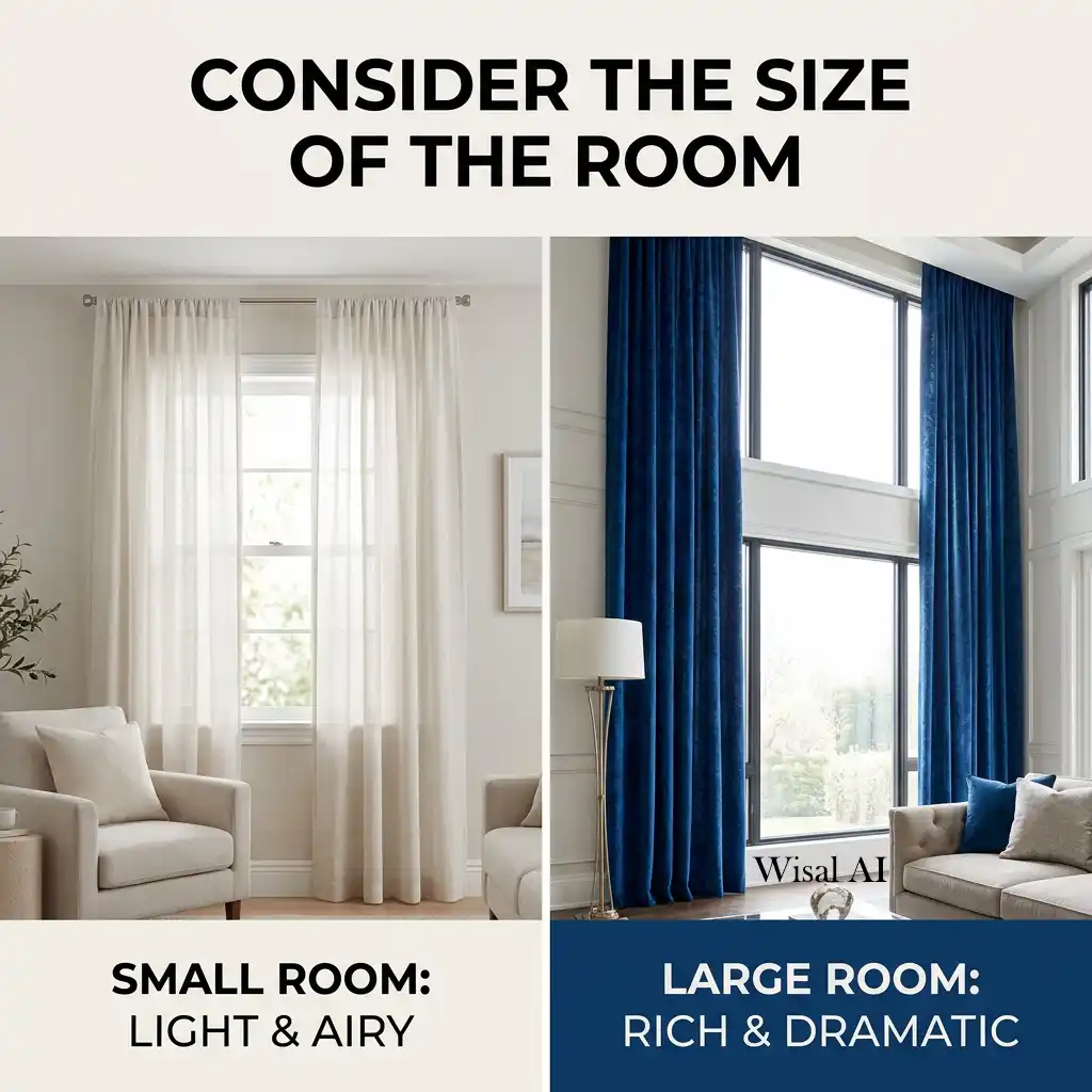 Small living room featuring lightweight curtains enhancing brightness and visual spaciousness.