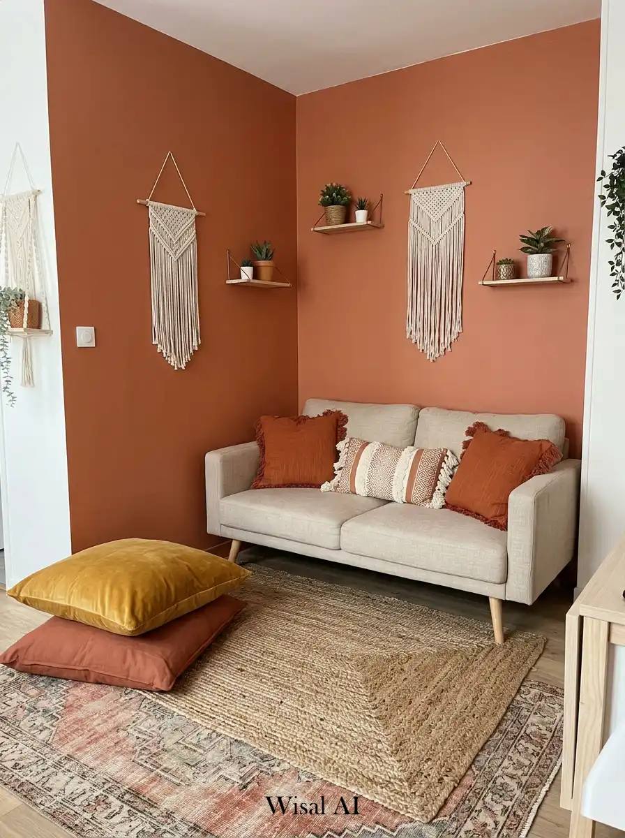 9. Cozy Terracotta Boho Apartment Concept