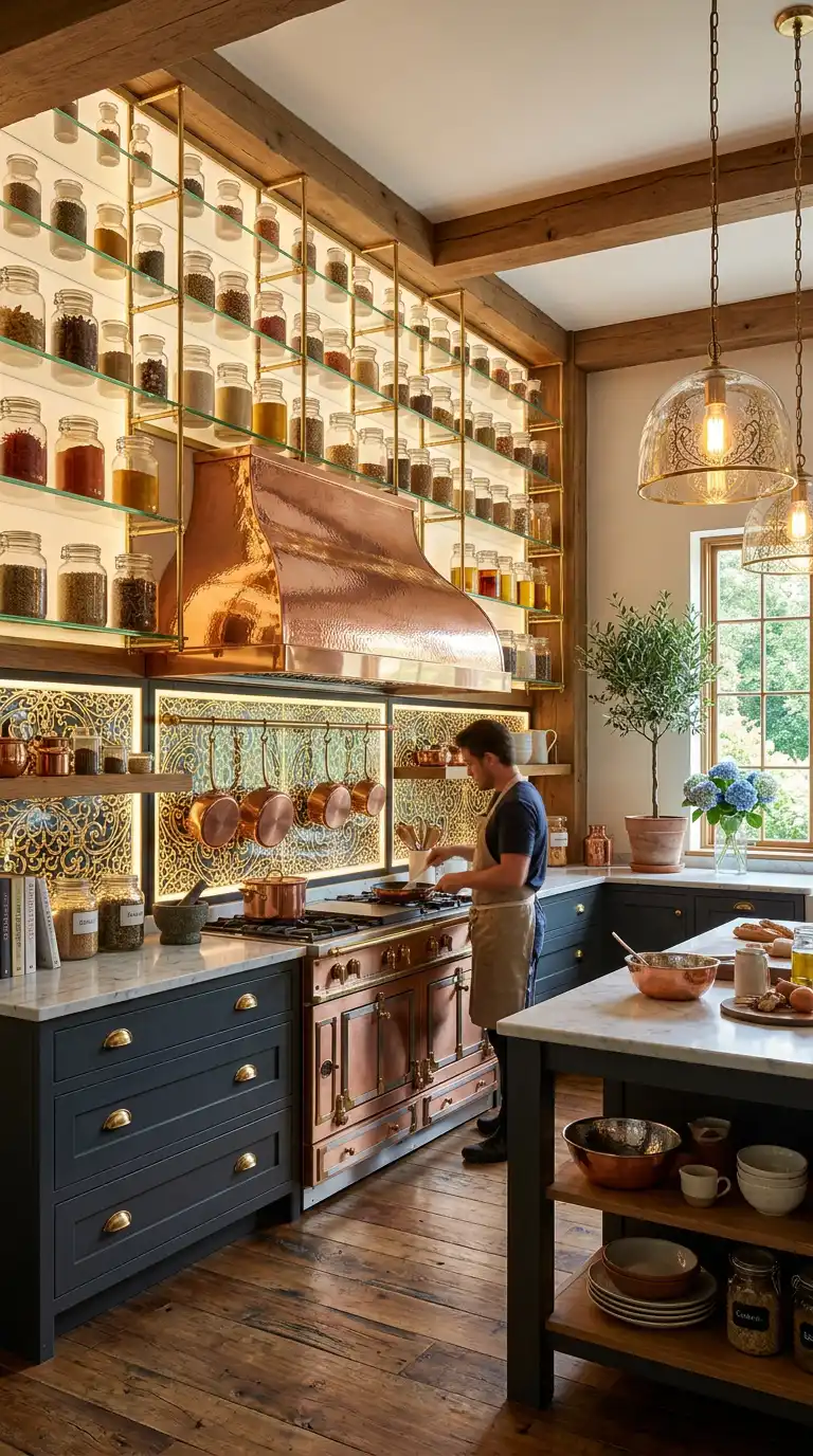 7. Gilded Gallery Luxury Rustic Kitchen Idea