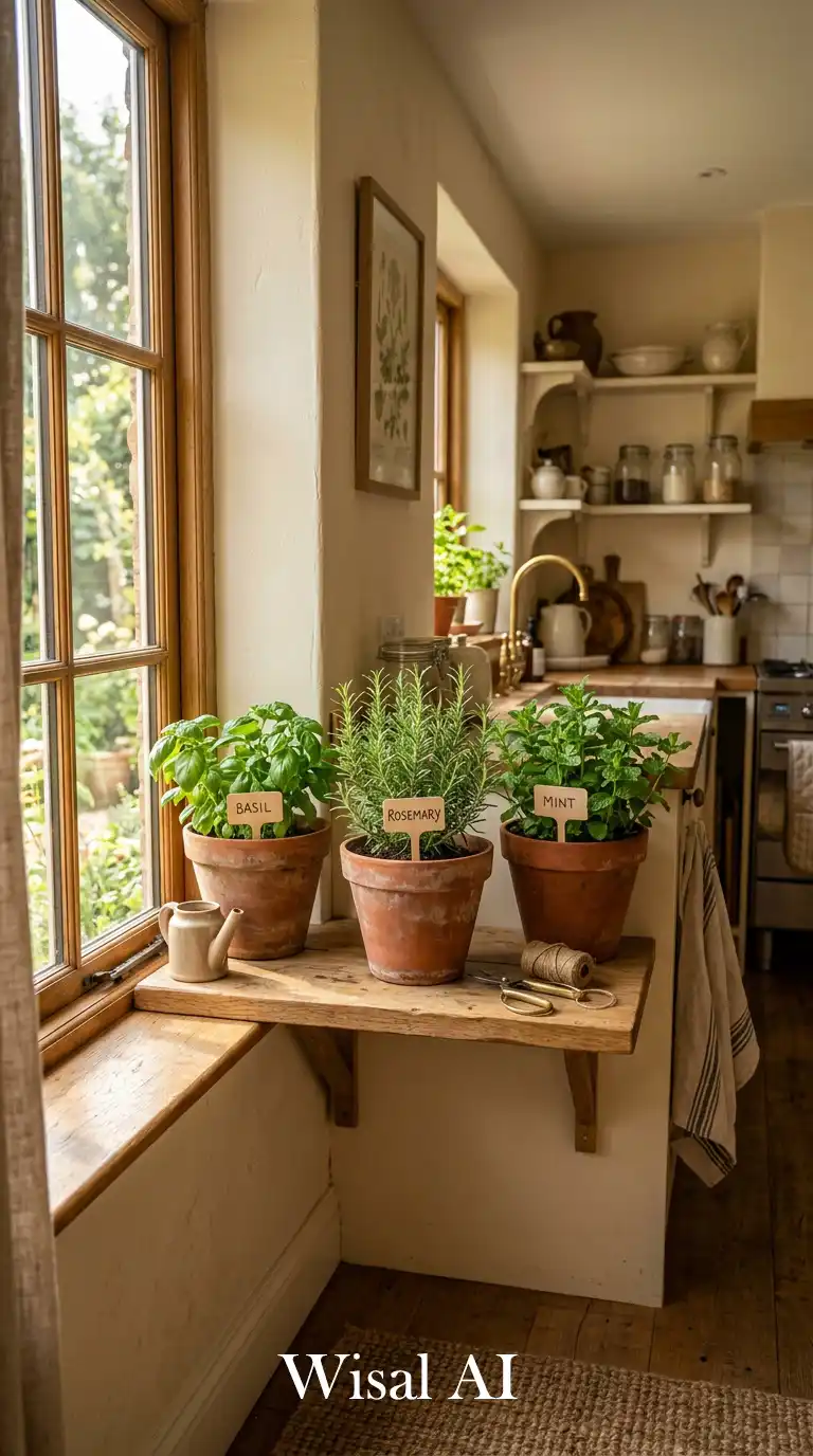 17.  A Small Herb Corner Near the Living Space
