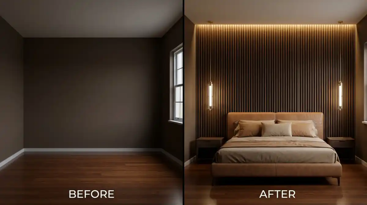 24.Bedroom Idea Before and After: The Ultimate Modern Luxury Transformation