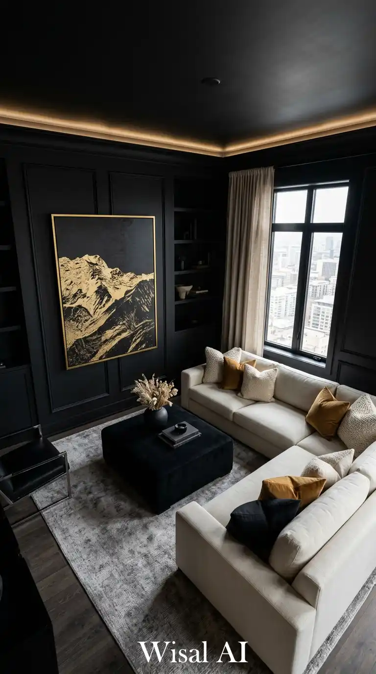 Black and White Living Room Idea: Contemporary Minimalism in a Monochromatic Sanctuary