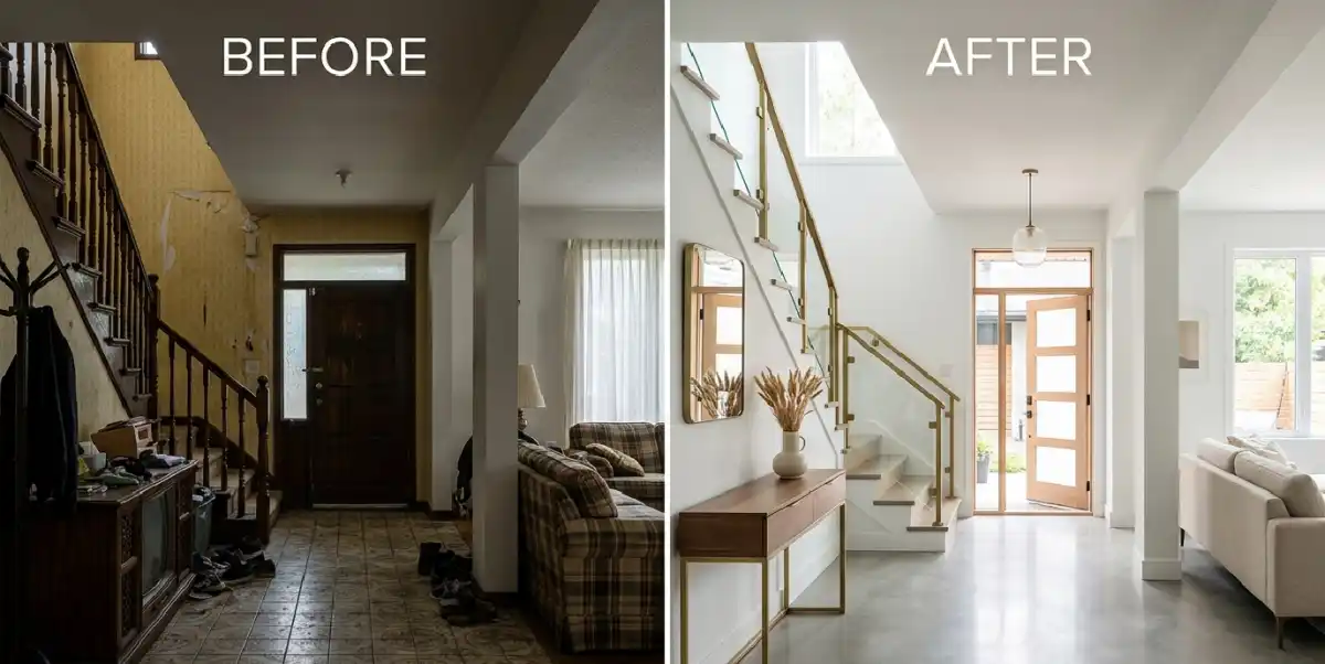 1. Architectural Synergy: The "Before & After" Structural Integrity - A surgical transformation: Keeping the architectural bones but upgrading the soul with premium Japandi styling.